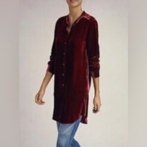 Eileen Fisher Velvet Long Sleeve Dress Women’s Large Tunic Relaxed Fit Office